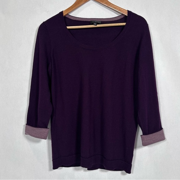 The Limited Lightweight Wool Blend Purple Sweater - Picture 1 of 10